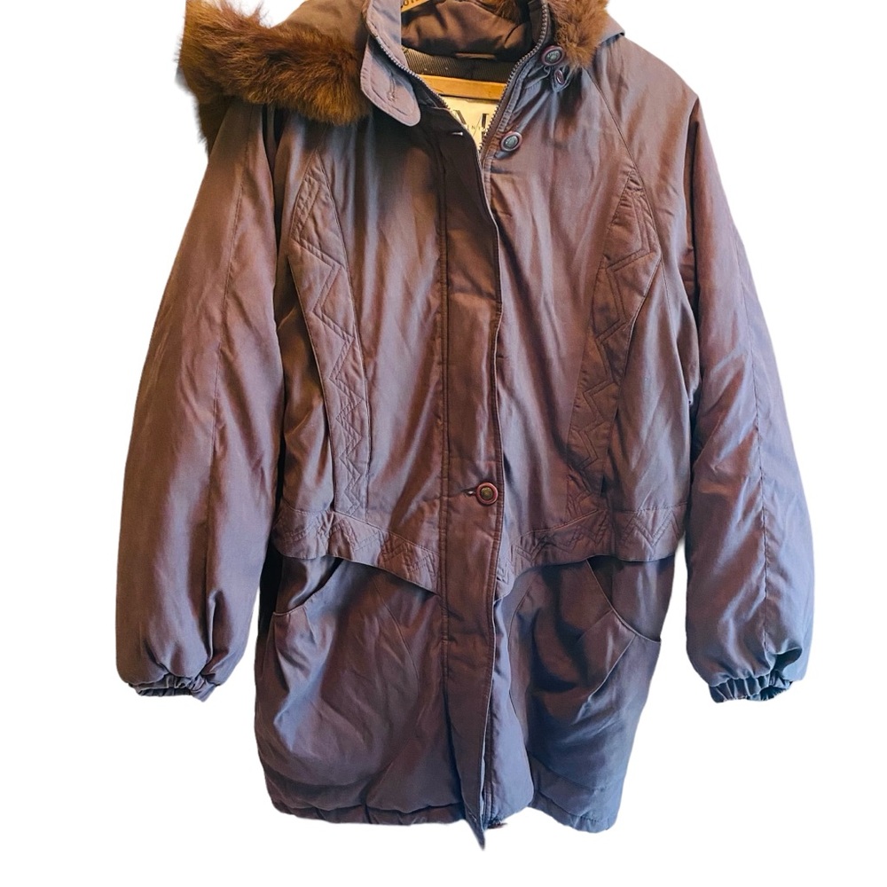 Mackintosh New England Brown Faux Fur Parka Coat - M
